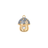 Pendentif champignon maison strass 15x13mm