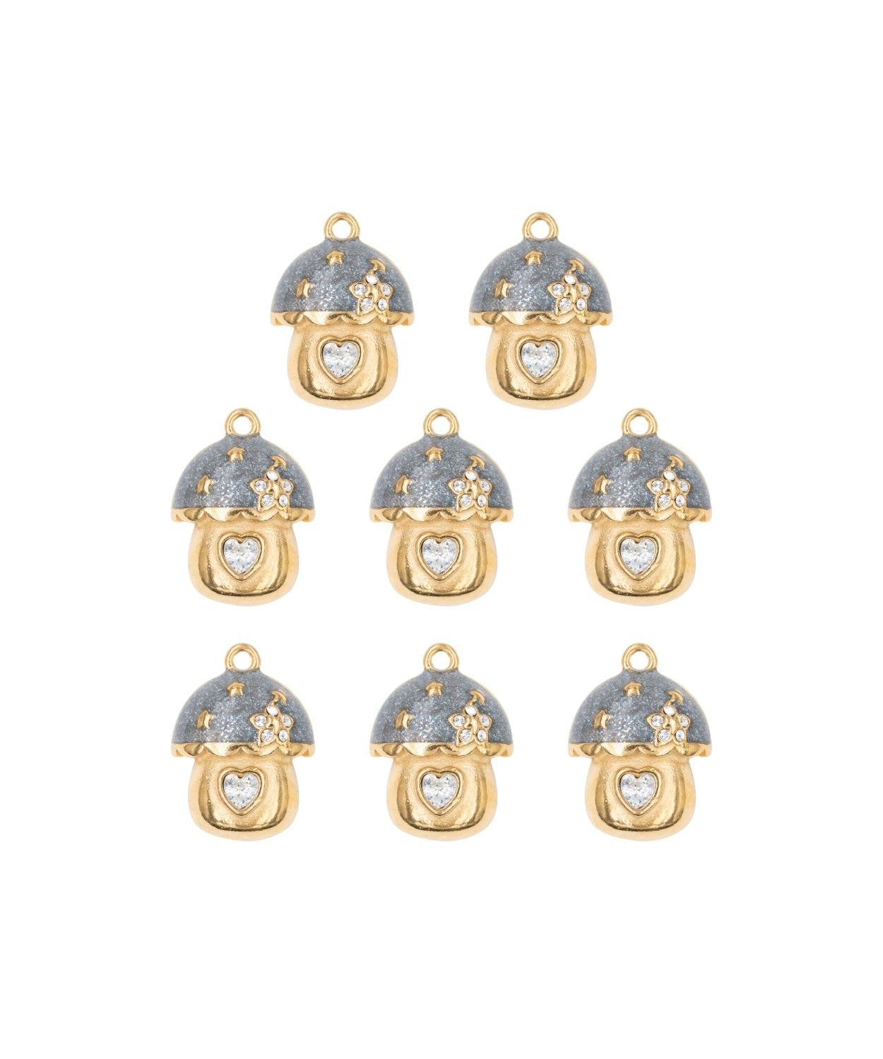 Pendentif champignon maison strass 15x13mm