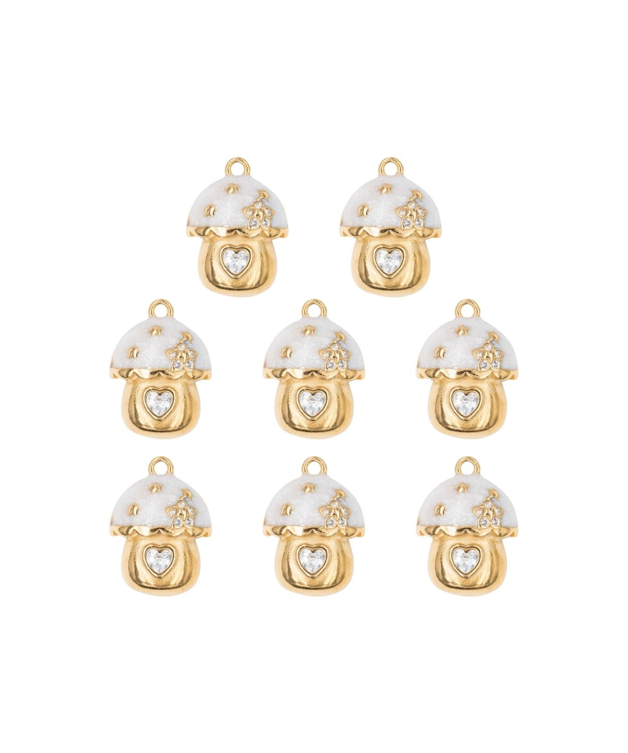 Pendentif champignon maison strass 15x13mm