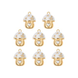 Pendentif champignon maison strass 15x13mm