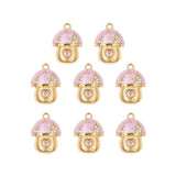 Pendentif champignon maison strass 15x13mm