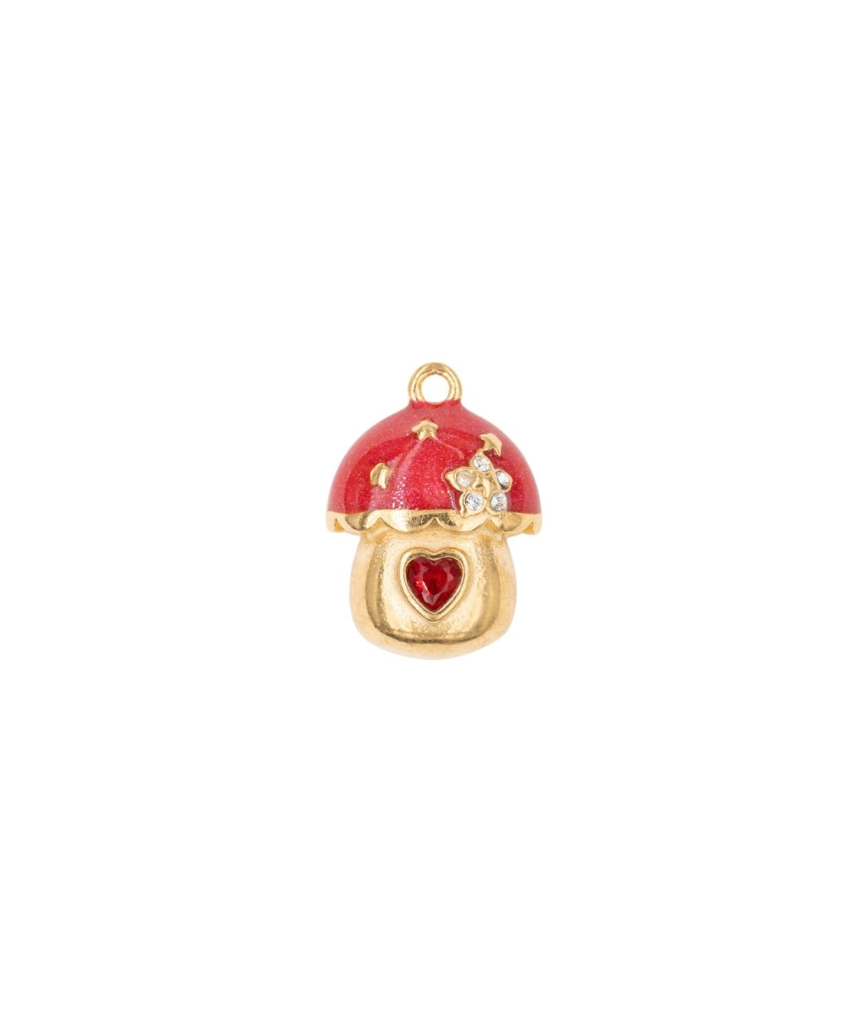 Pendentif champignon maison strass 15x13mm