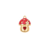 Pendentif champignon maison strass 15x13mm