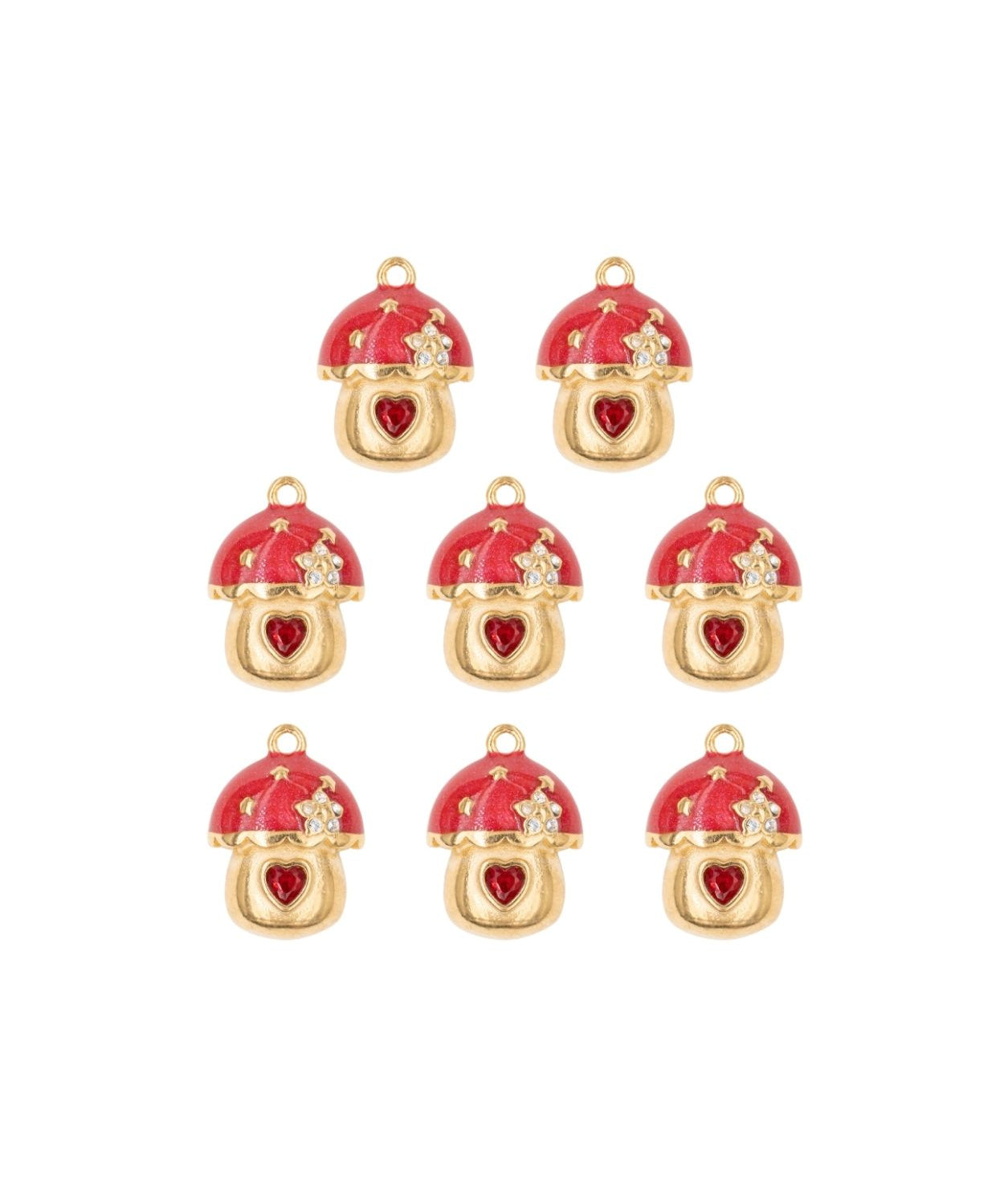 Pendentif champignon maison strass 15x13mm