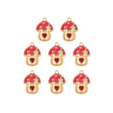 Pendentif champignon maison strass 15x13mm