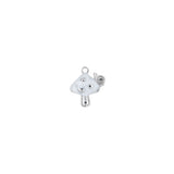 Pendentif champignon strass 12mm - Rhodié