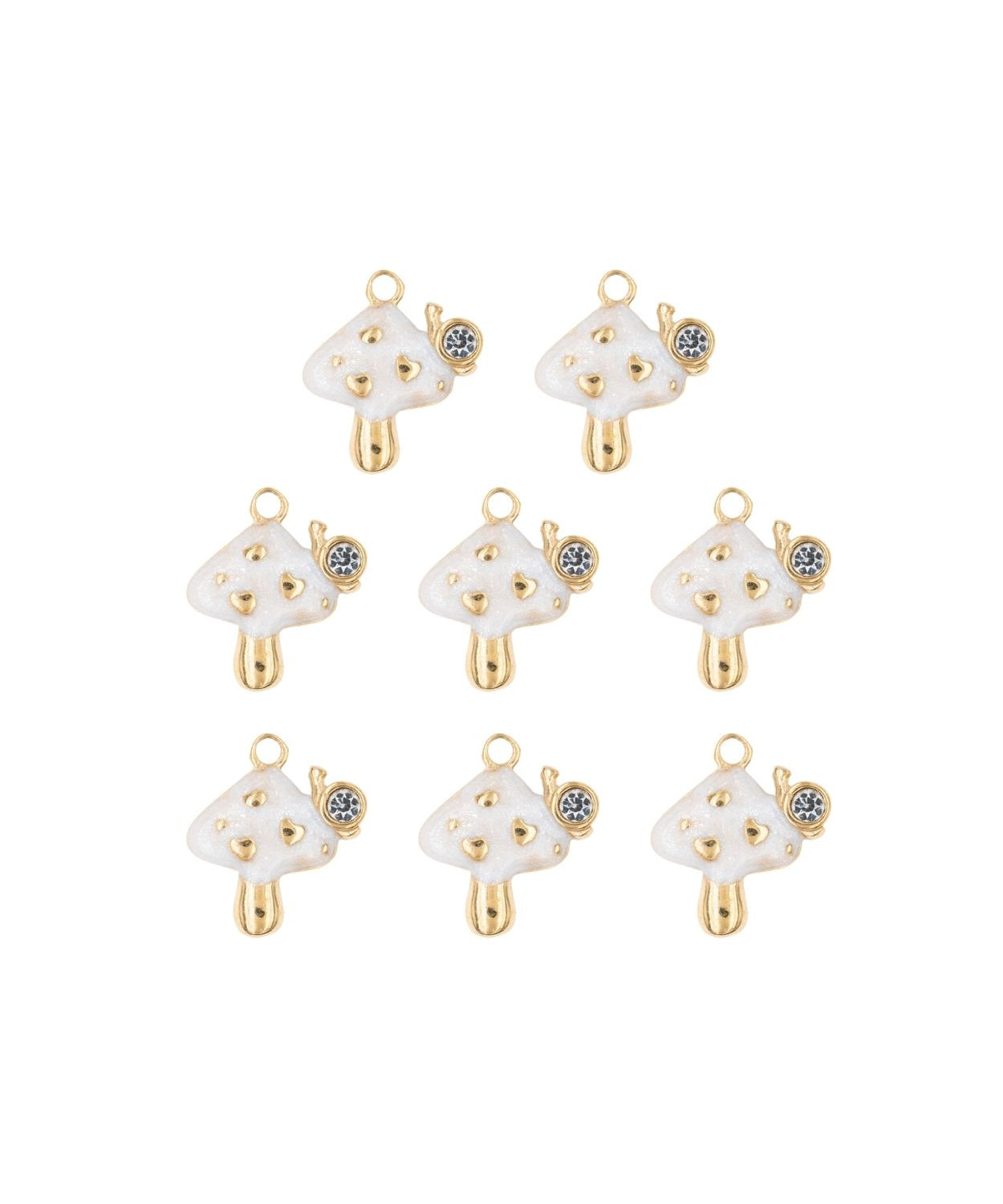 Pendentif champignon strass 12mm - Rhodié