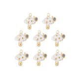 Pendentif champignon strass 12mm - Doré