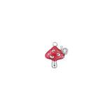 Pendentif champignon strass 12mm - Rhodié