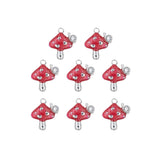 Pendentif champignon strass 12mm - Rhodié