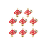 Pendentif champignon strass 12mm - Rhodié