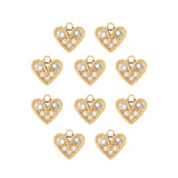 Pendentif coeur strass 7x8mm - Doré