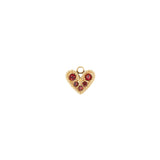 Pendentif coeur strass 7x8mm - Doré