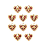 Pendentif coeur strass 7x8mm - Doré