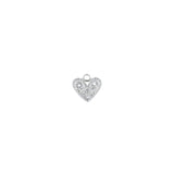 Pendentif coeur strass 7x8mm - Rhodié