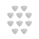 Pendentif coeur strass 7x8mm - Rhodié