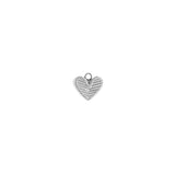 Pendentif coeur strass 7x8mm - Rhodié