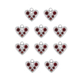 Pendentif coeur strass 7x8mm - Rhodié