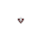 Pendentif coeur strass rouge 7x8mm