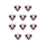 Pendentif coeur strass rouge 7x8mm
