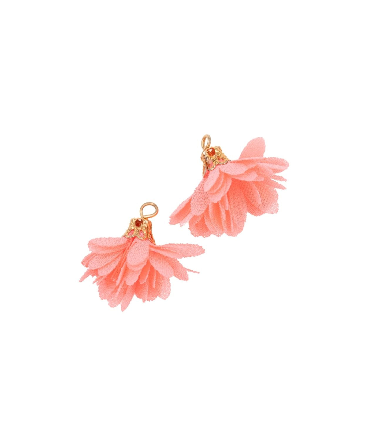 Pompons fleurs en tissu 18mm