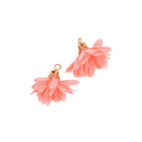 Pompons fleurs en tissu 18mm