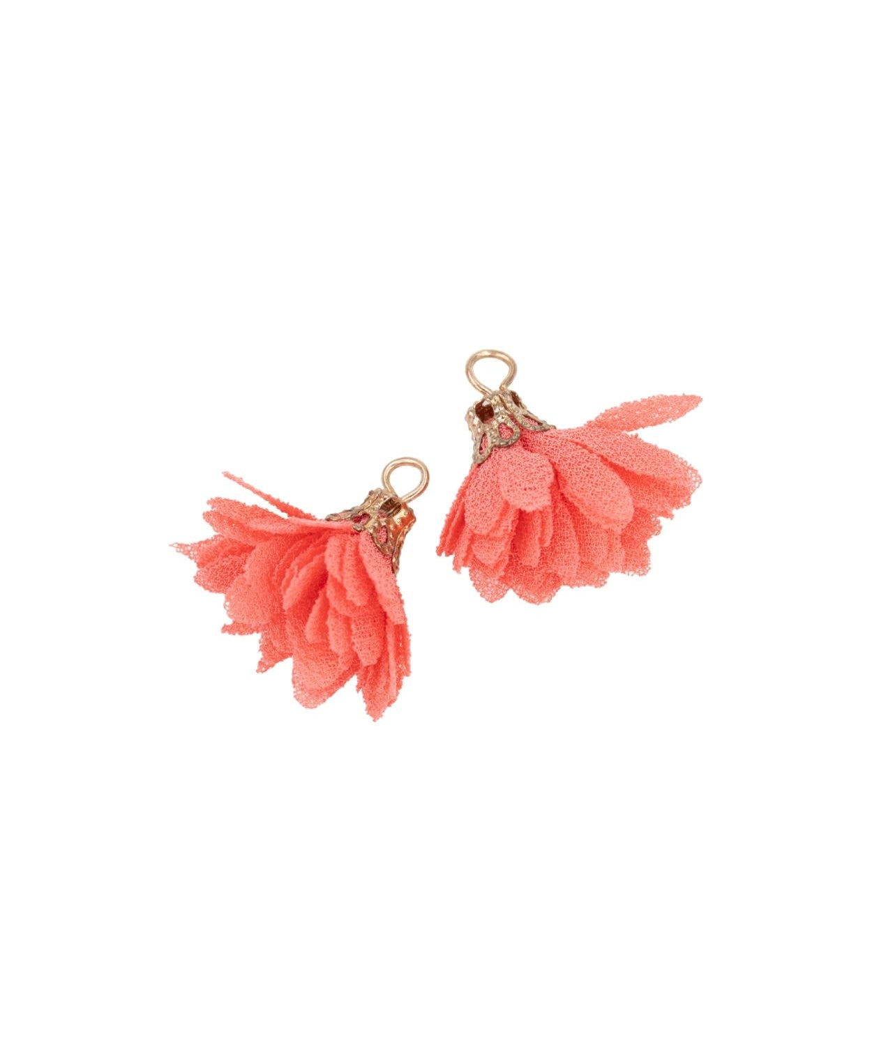 Pompons fleurs en tissu 18mm