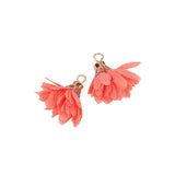Pompons fleurs en tissu 18mm