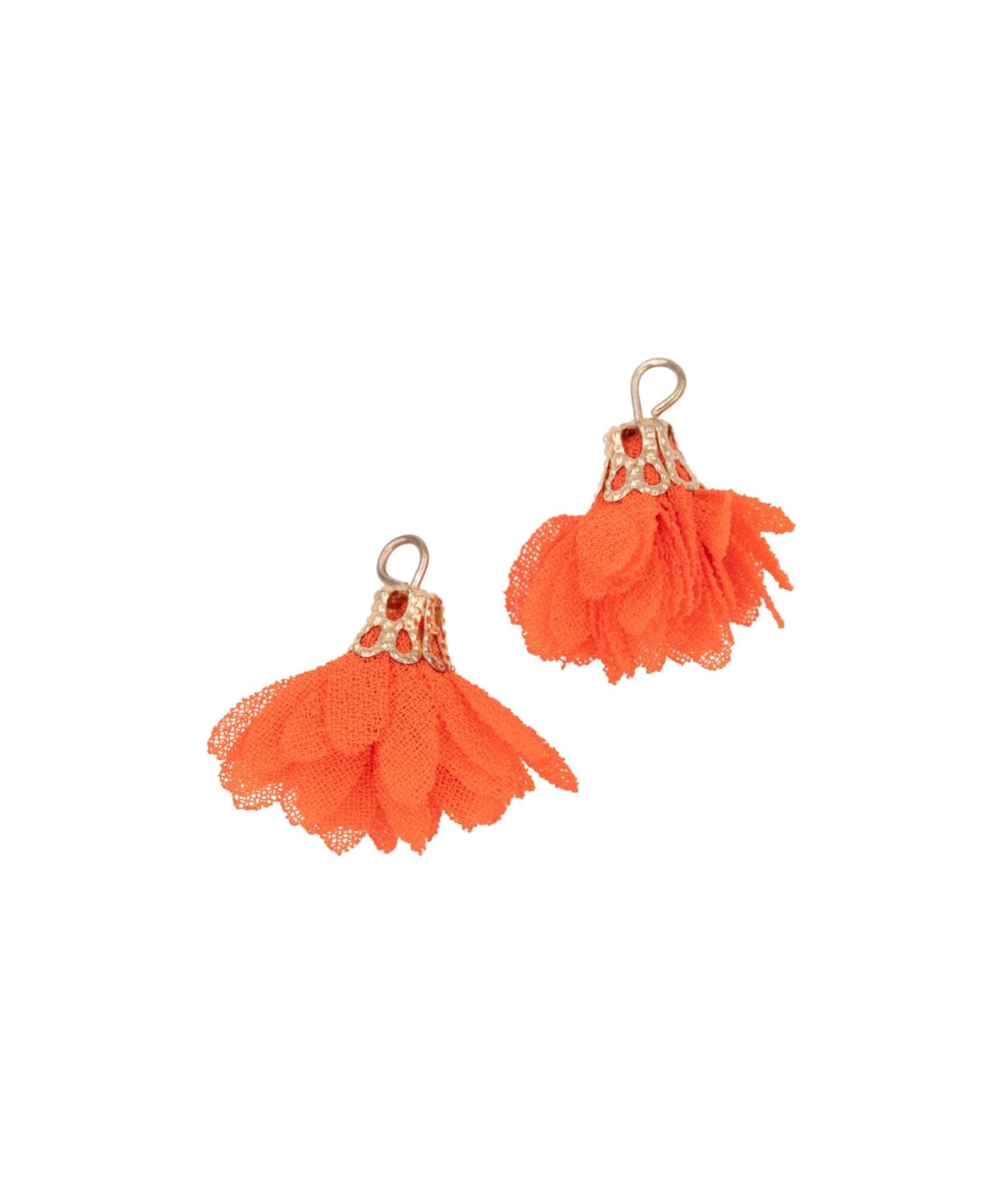 Pompons fleurs en tissu 18mm