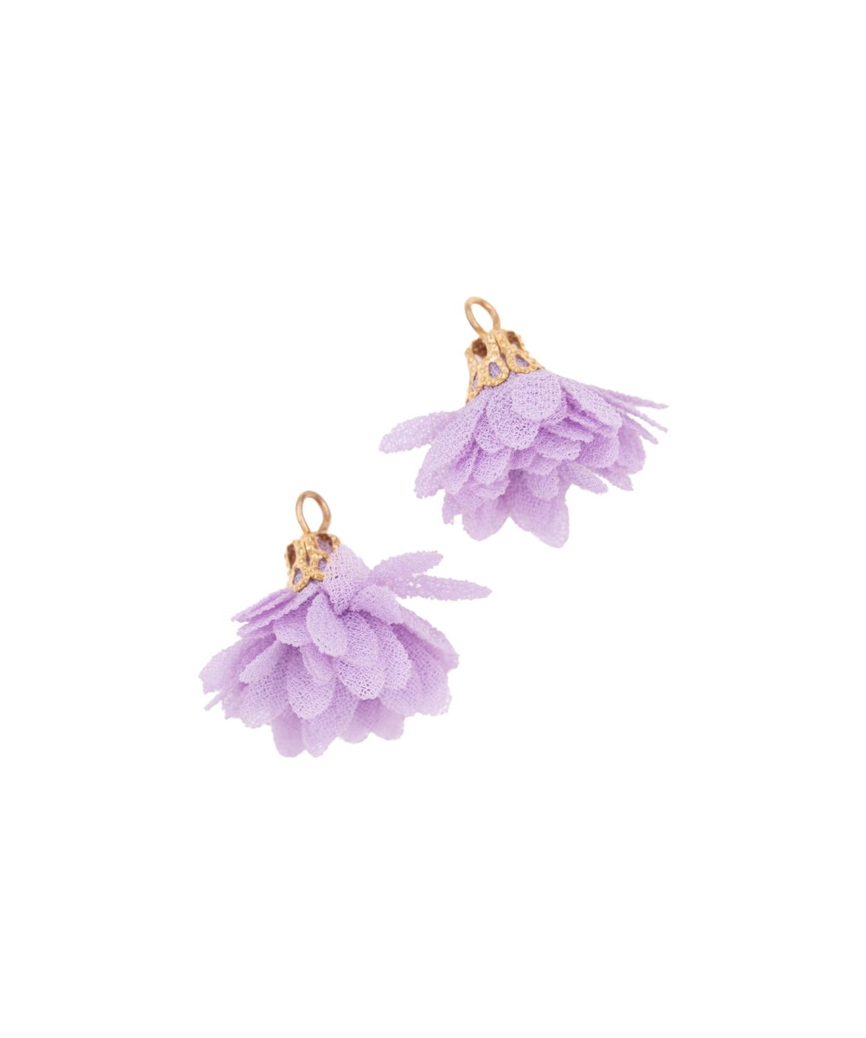Pompons fleurs en tissu 18mm