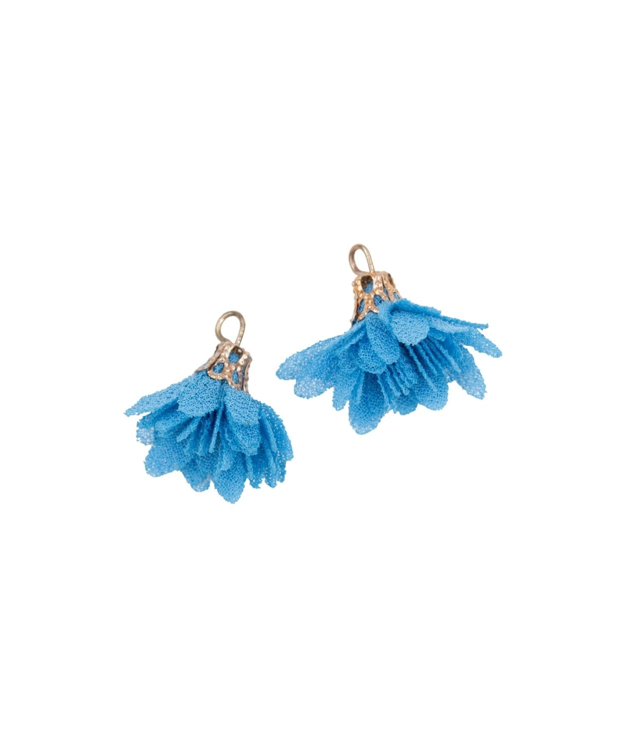 Pompons fleurs en tissu 18mm