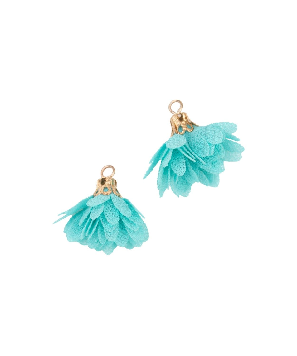 Pompons fleurs en tissu 18mm