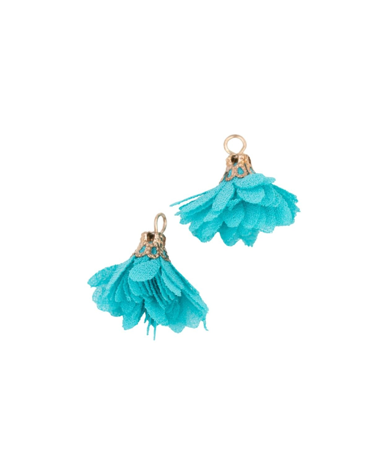 Pompons fleurs en tissu 18mm