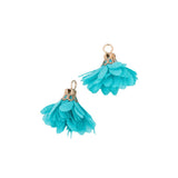 Pompons fleurs en tissu 18mm