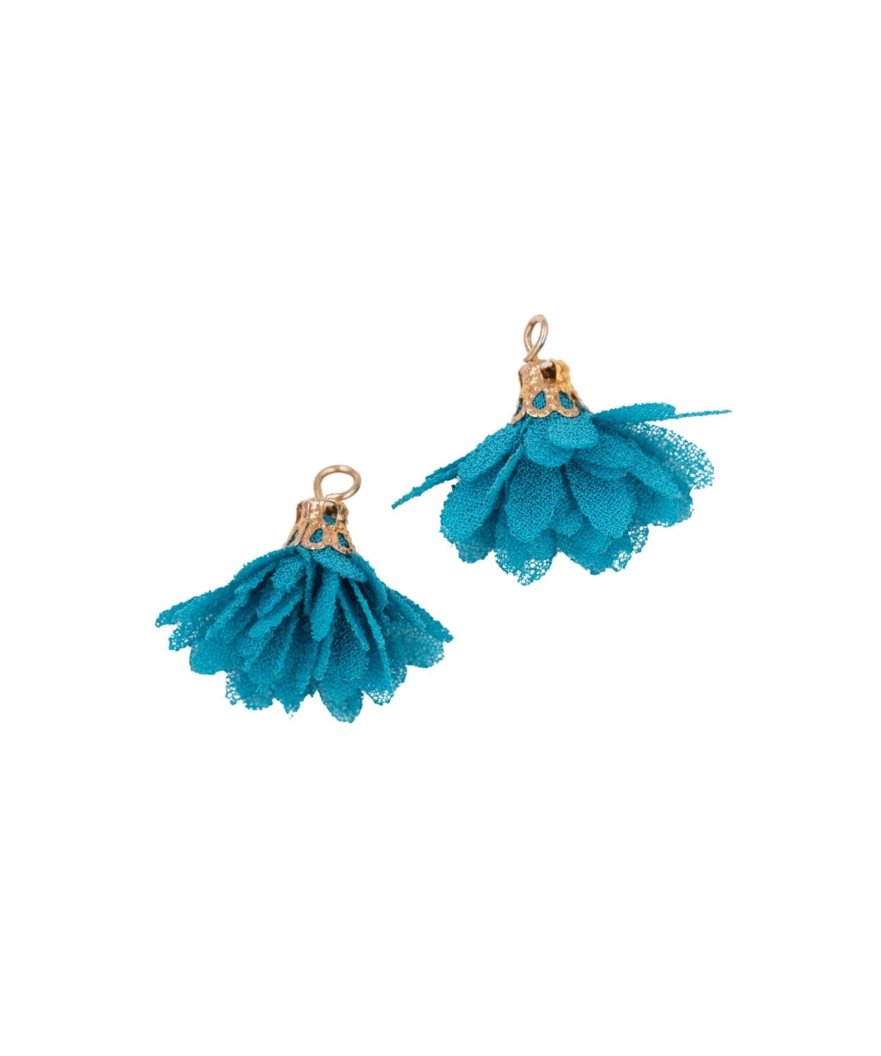 Pompons fleurs en tissu 18mm