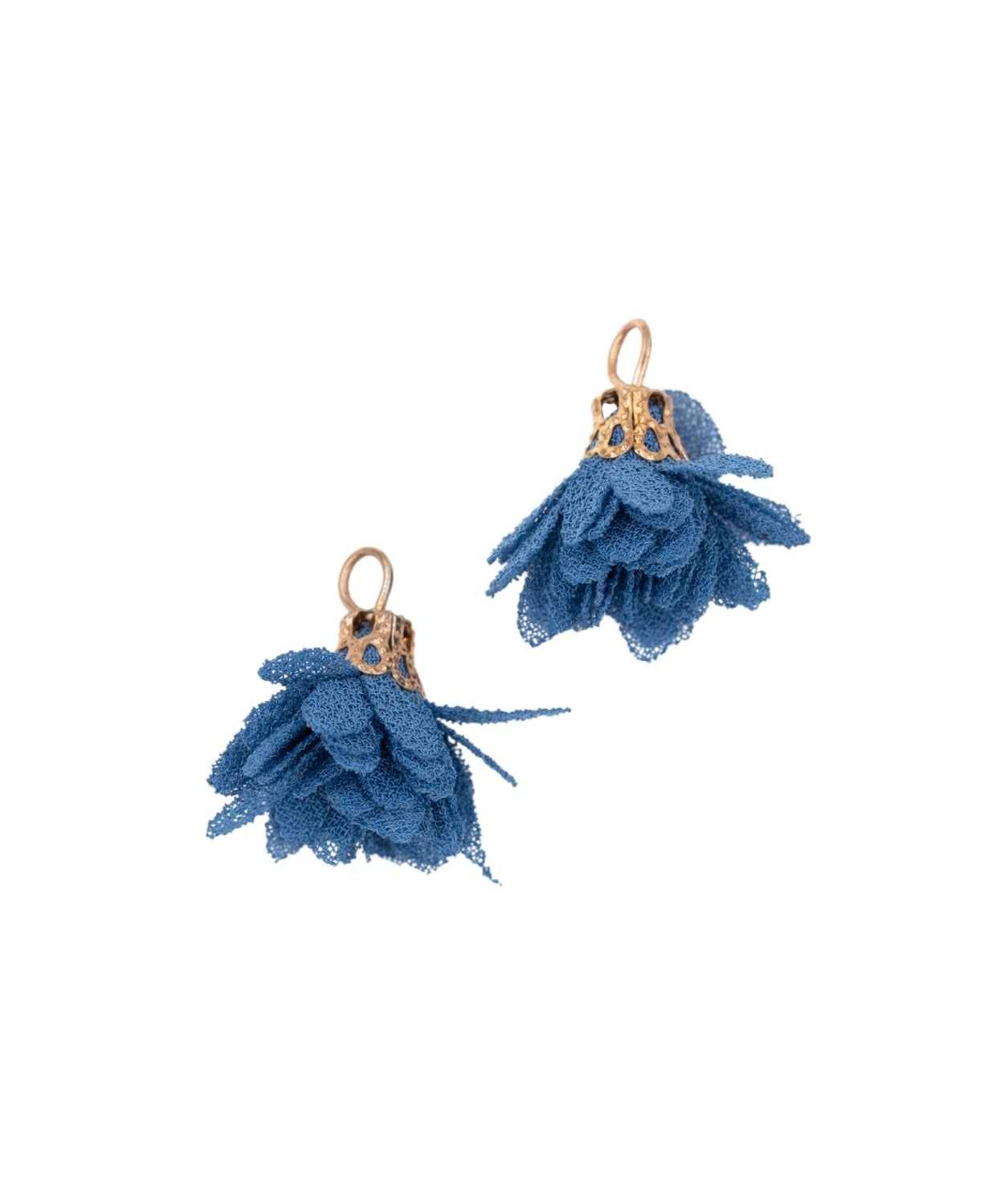 Pompons fleurs en tissu 18mm