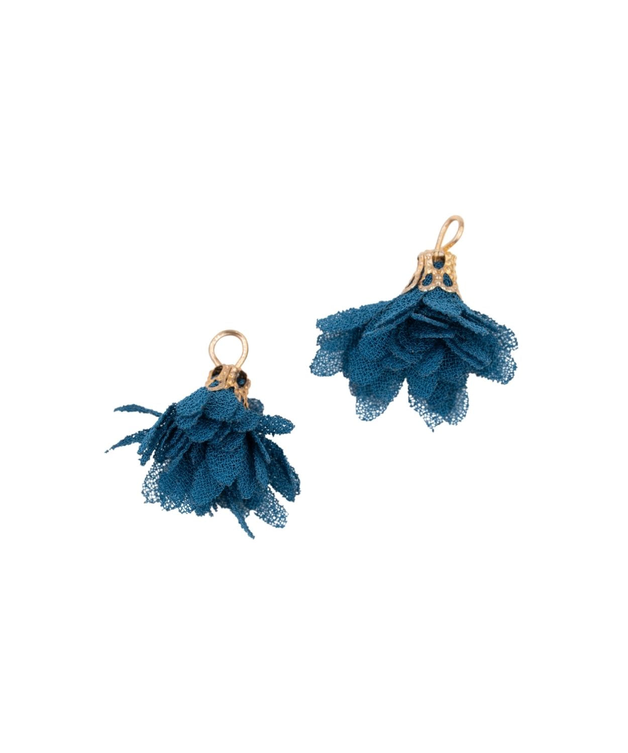Pompons fleurs en tissu 18mm