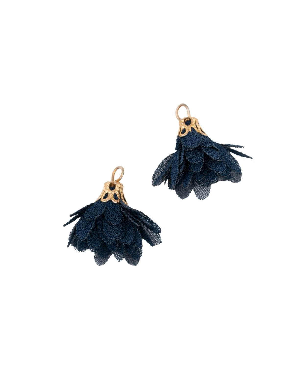 Pompons fleurs en tissu 18mm