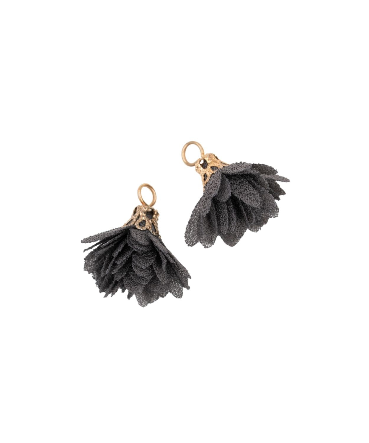 Pompons fleurs en tissu 18mm