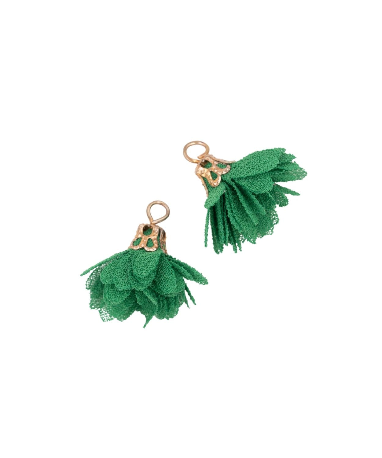 Pompons fleurs en tissu 18mm