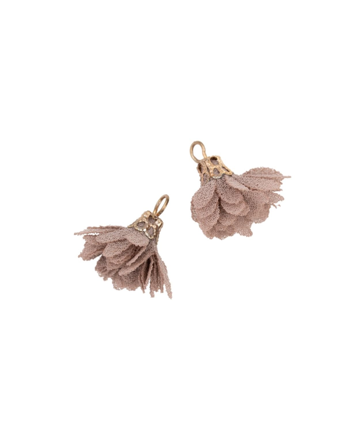 Pompons fleurs en tissu 18mm