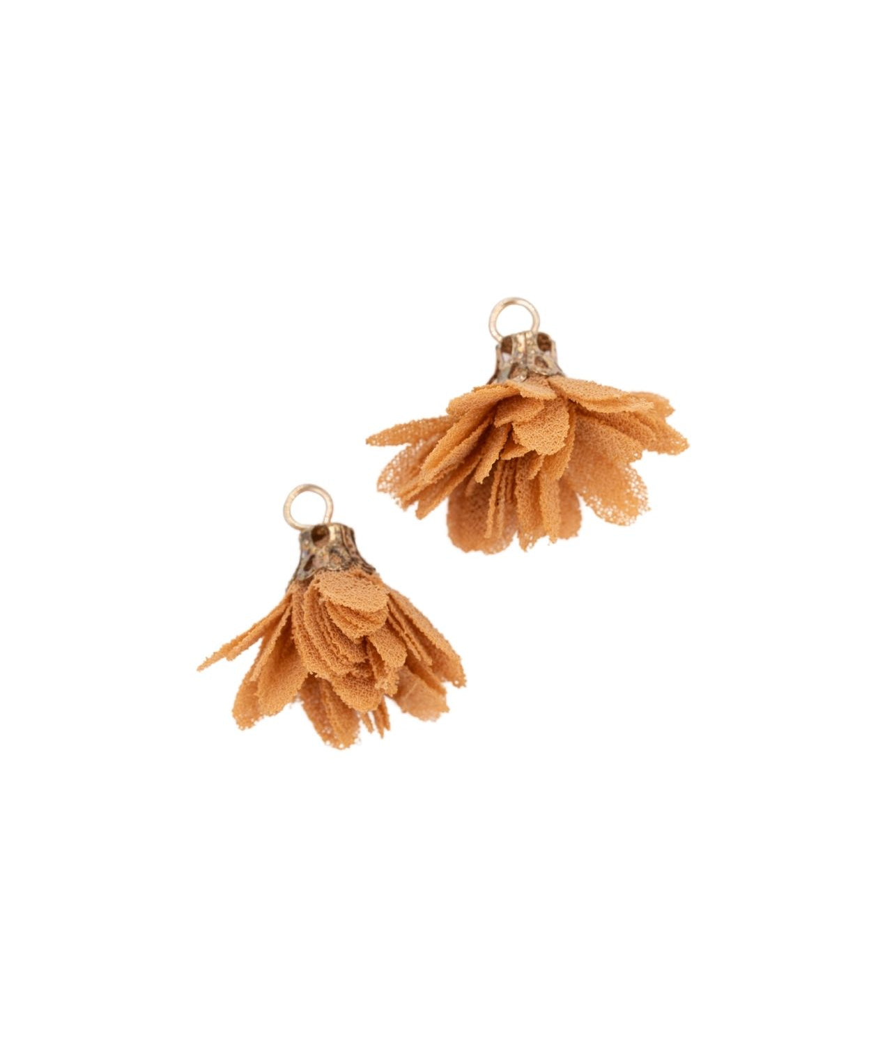 Pompons fleurs en tissu 18mm
