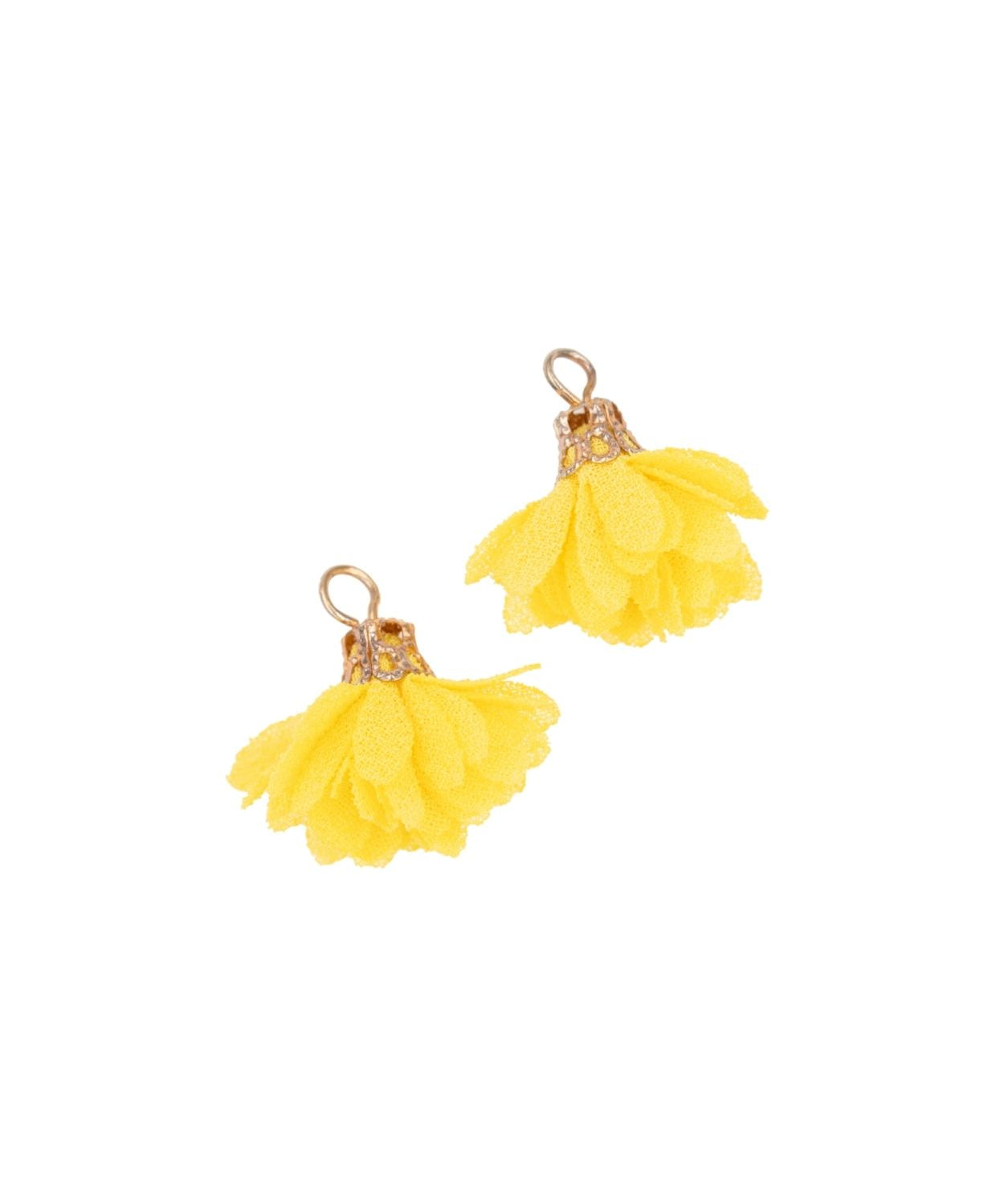 Pompons fleurs en tissu 18mm