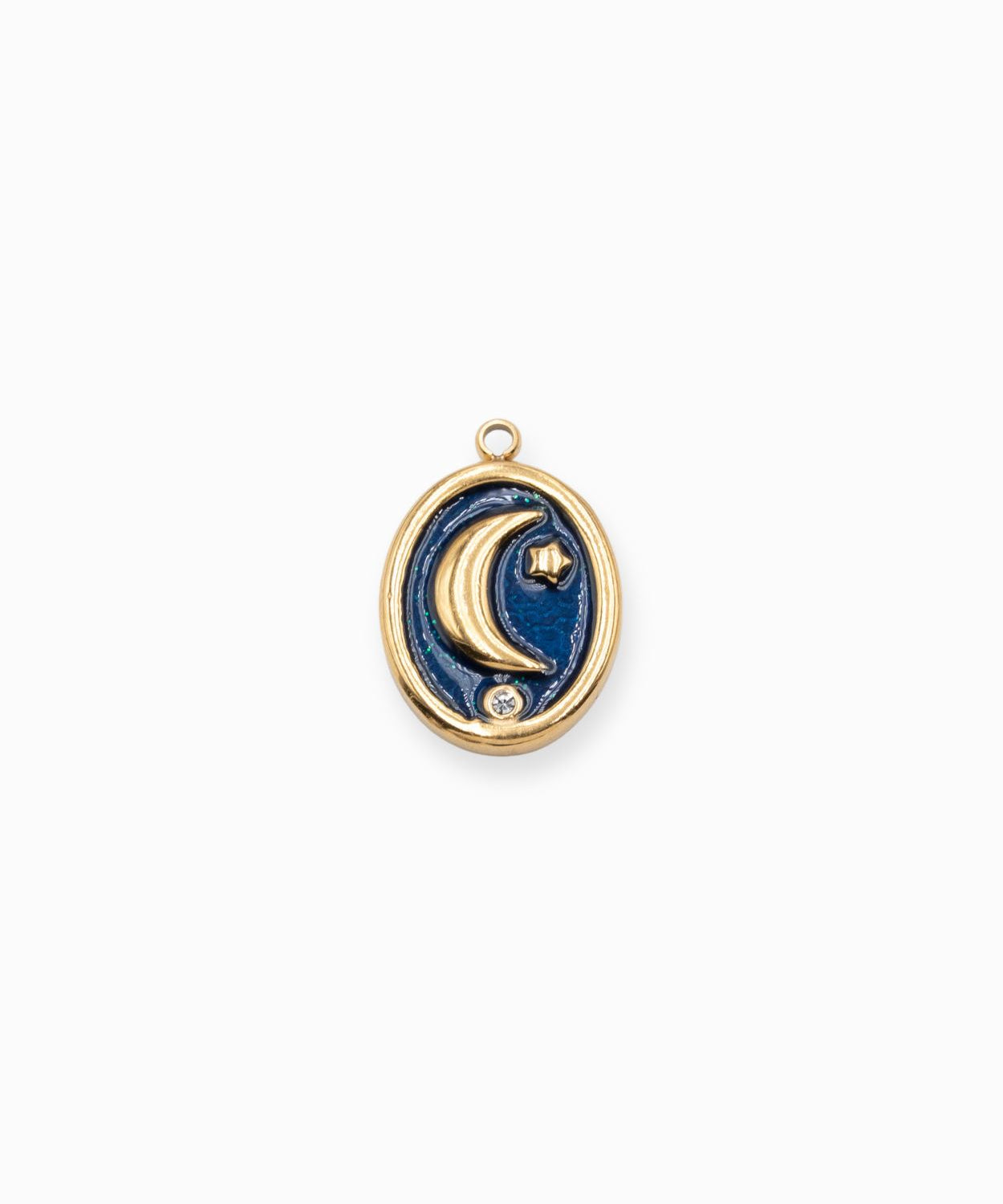 Pendenitf lune ovale 16x13mm