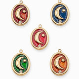 Pendenitf lune ovale 16x13mm - Lot mélangé