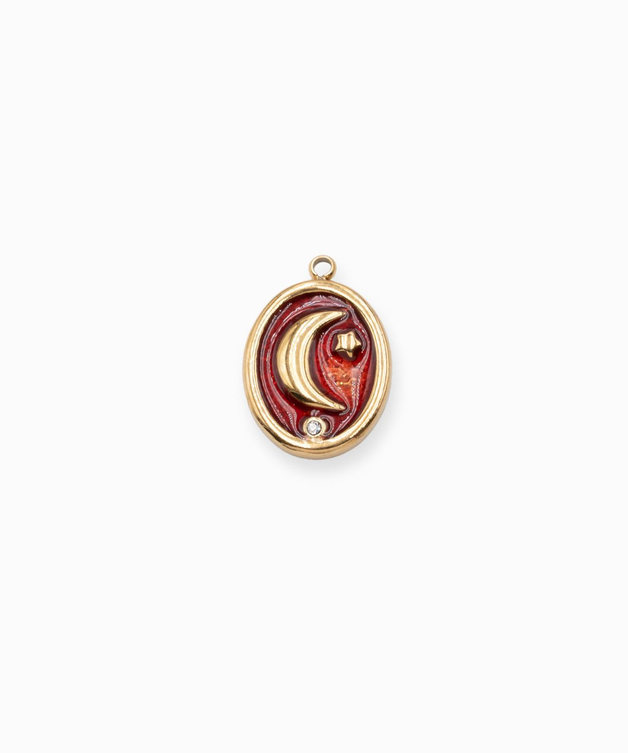 Pendenitf lune ovale 16x13mm