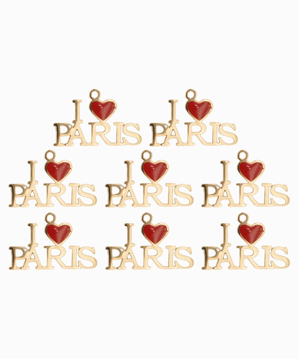 Pendentif I love Paris 8x16mm