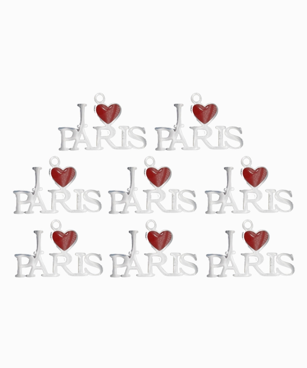 Pendentif I love Paris 8x16mm