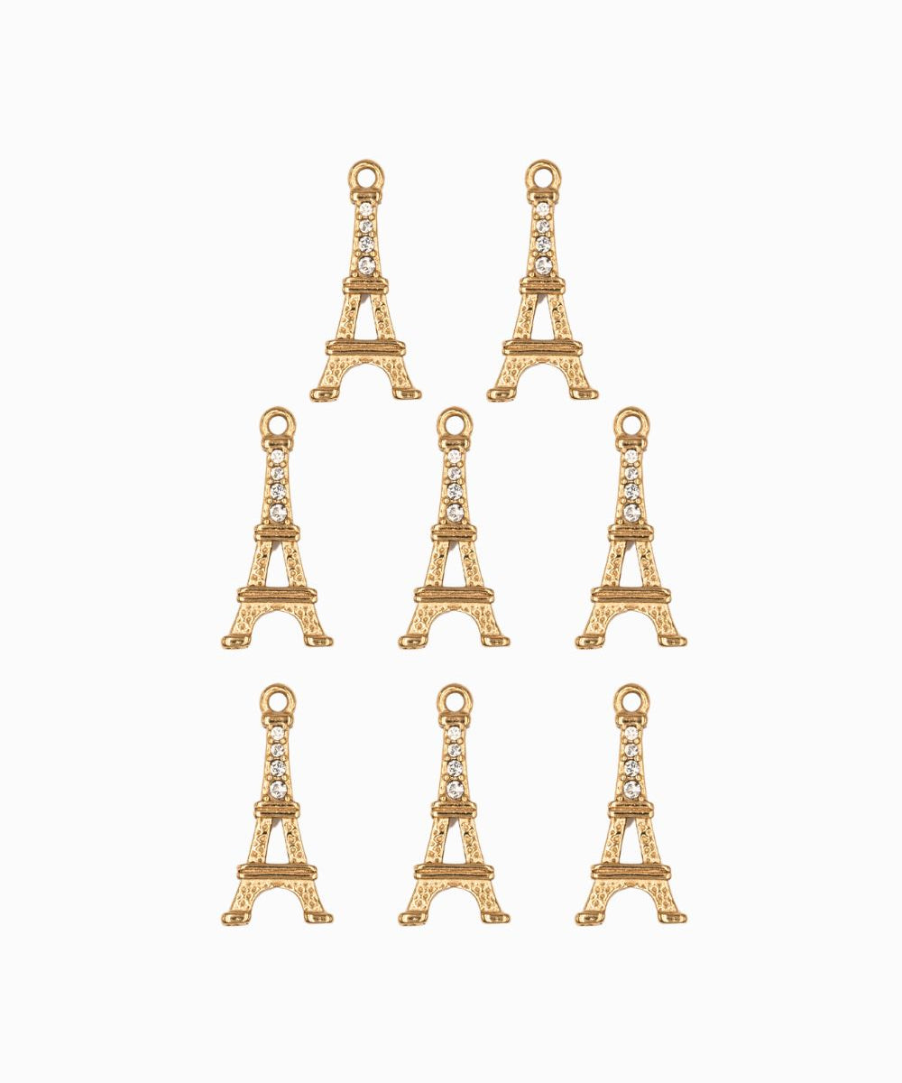 Pendentif Tour Eiffel Strass 17x9mm