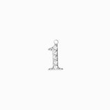 Pendentifs chiffre strass 0-9 10.5mm - Rhodié